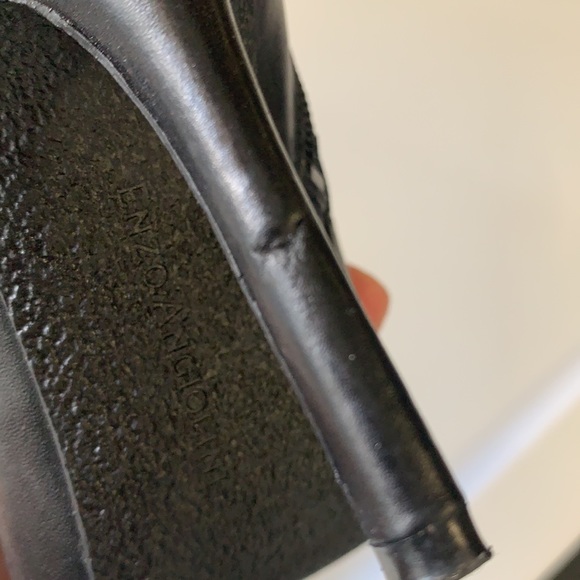 ENZO ANGIOLINI size 5M black leather high heel ankle bootie - light wear - Picture 5 of 8